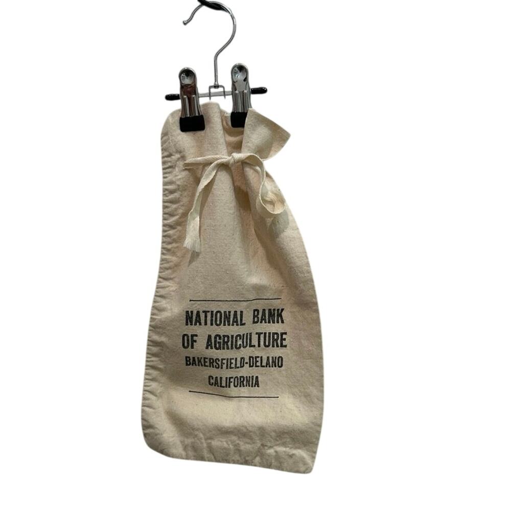 Vtg Canvas Money Bag National Bank of Agriculture Bakers Delano CA 60’s/70’s